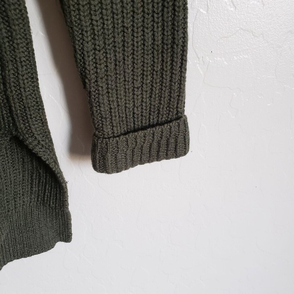 Alice + Olivia 100% Wool Knit Turtleneck Sweater Oversized Olive Green Womens XS - Picture 7 of 11